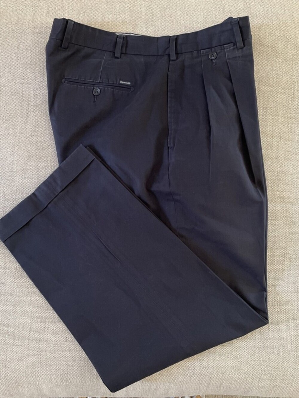 Faconnable Vintage Pleated Chino Pant Weathered Navy 38x29.5